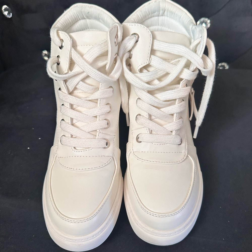 Cream High-Top Sneakers